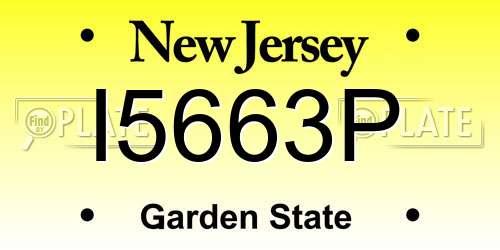 I5663P New Jersey License Plate