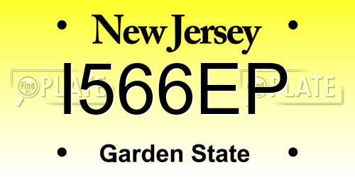 I566EP New Jersey License Plate
