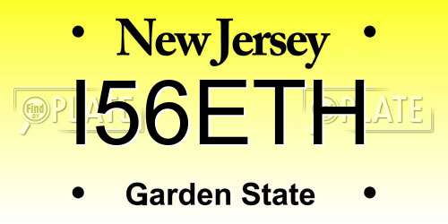 I56ETH New Jersey License Plate