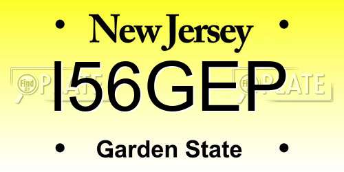 I56GEP New Jersey License Plate