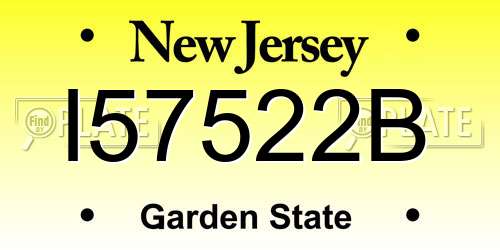 I57522B New Jersey License Plate