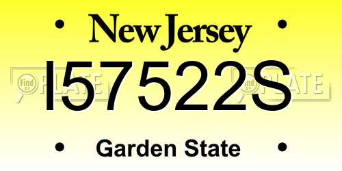 I57522S New Jersey License Plate