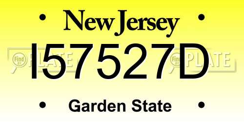 I57527D New Jersey License Plate