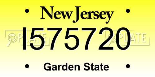 I575720 New Jersey License Plate