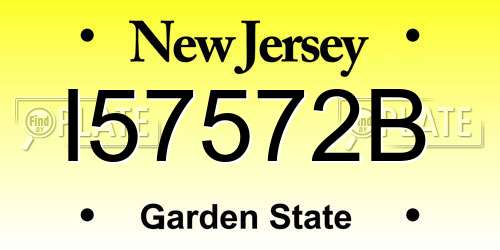 I57572B New Jersey License Plate