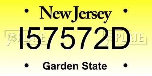 I57572D New Jersey License Plate