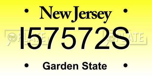 I57572S New Jersey License Plate