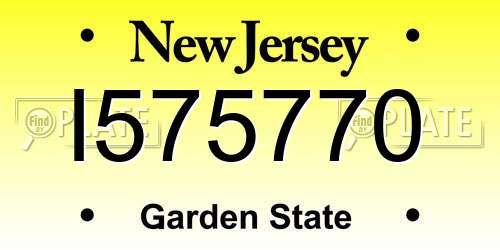 I575770 New Jersey License Plate