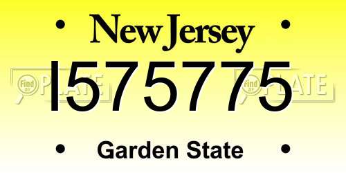 I575775 New Jersey License Plate