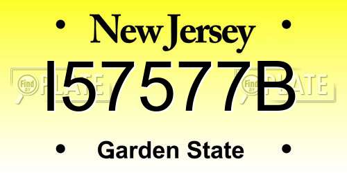 I57577B New Jersey License Plate