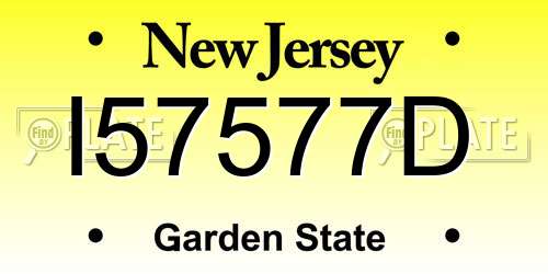 I57577D New Jersey License Plate