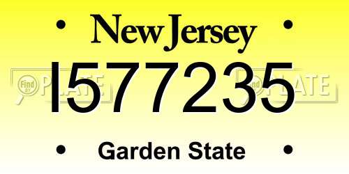 I577235 New Jersey License Plate