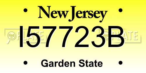 I57723B New Jersey License Plate
