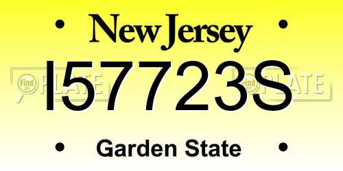 I57723S New Jersey License Plate