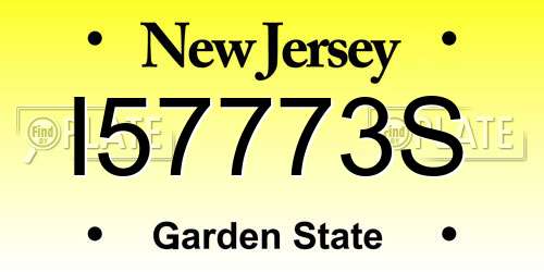 I57773S New Jersey License Plate