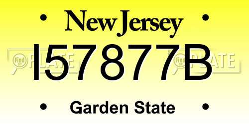 I57877B New Jersey License Plate