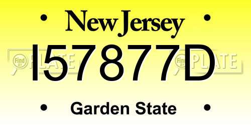 I57877D New Jersey License Plate
