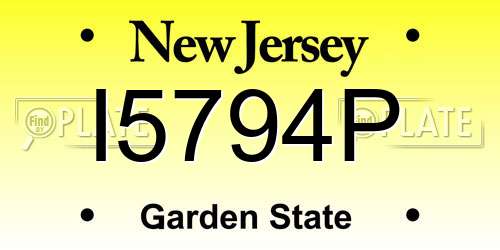I5794P New Jersey License Plate