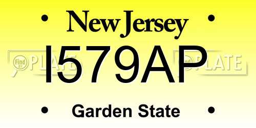 I579AP New Jersey License Plate