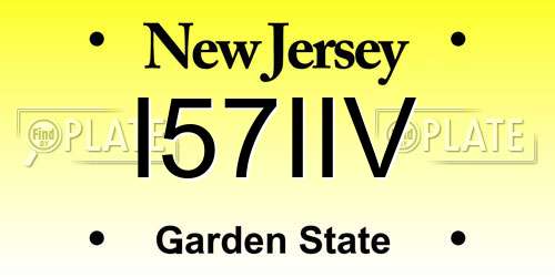 I57IIV New Jersey License Plate