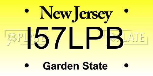 I57LPB New Jersey License Plate