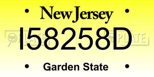 I58258D New Jersey License Plate