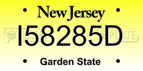 I58285D New Jersey License Plate