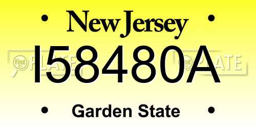I58480A New Jersey License Plate