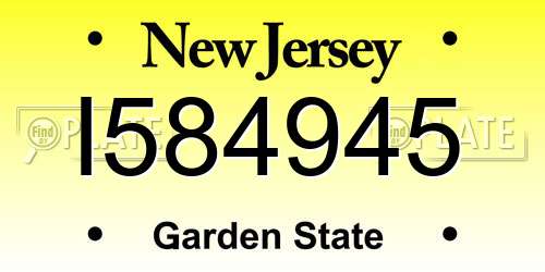 I584945 New Jersey License Plate
