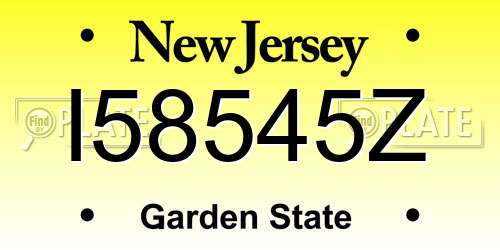 I58545Z New Jersey License Plate