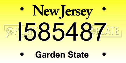 I585487 New Jersey License Plate