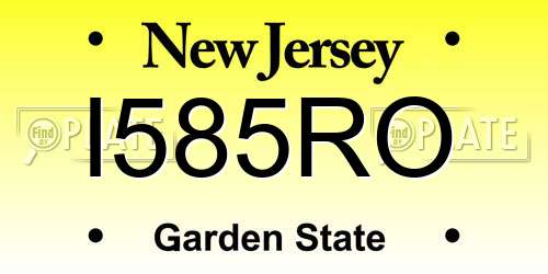 I585RO New Jersey License Plate