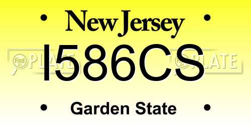 I586CS New Jersey License Plate
