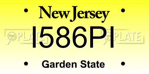 I586PI New Jersey License Plate