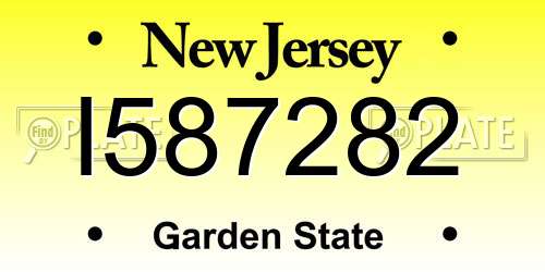 I587282 New Jersey License Plate