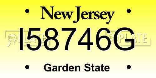 I58746G New Jersey License Plate