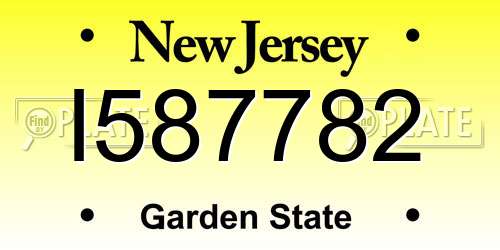 I587782 New Jersey License Plate