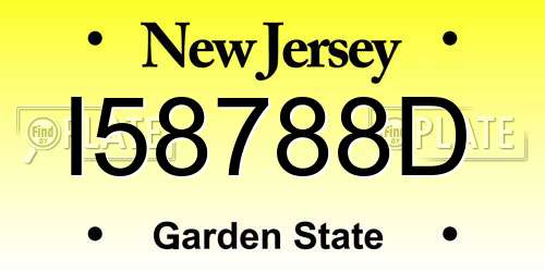 I58788D New Jersey License Plate
