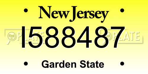 I588487 New Jersey License Plate
