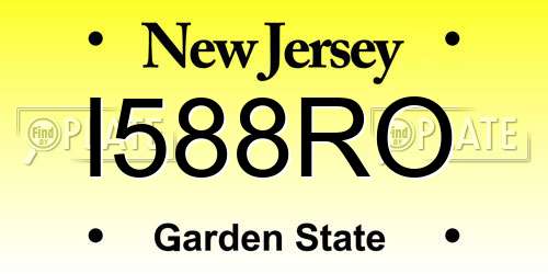 I588RO New Jersey License Plate
