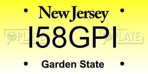 I58GPI New Jersey License Plate