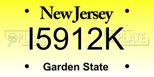 I5912K New Jersey License Plate