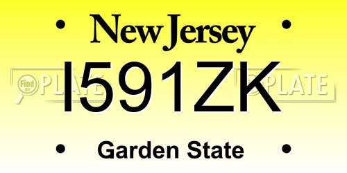 I591ZK New Jersey License Plate