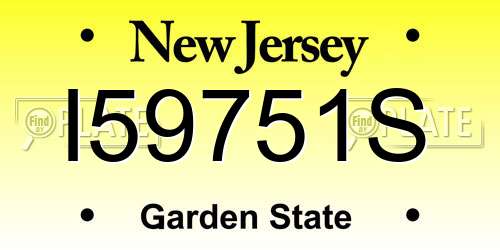 I59751S New Jersey License Plate
