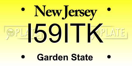 I59ITK New Jersey License Plate