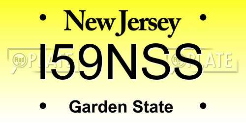 I59NSS New Jersey License Plate