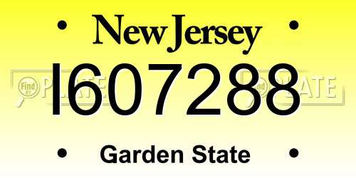 I607288 New Jersey License Plate