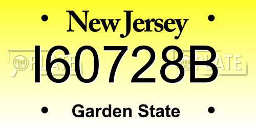 I60728B New Jersey License Plate