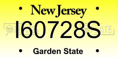 I60728S New Jersey License Plate