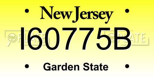 I60775B New Jersey License Plate